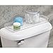 mDesign Long Plastic Bathroom Vanity, Countertop, Toilet Tank Top Storage Tray - Holds Towels, Candles, Jewelry, Lotions, Tissues,Canisters Toiletries and More - Clear