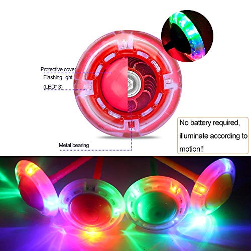 Leegoal Flashing Jumping Ring, Colorful Dancing Fitness Ankle Skip Balls Outdoor Indoor Funny Toy for Children Adult (Red)