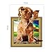 Smartcoco DIY Creative 3D Dog Wall Sticker Kawaii Vivid Removable 3D Hole Puppy Wall Decals Kid Room Living Room Bedroom Decors