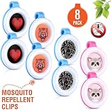 Premium Clip On Mosquito, Bug & Insect Repellent [8-Pack] | Super Cute, Safe & Effective Bug Repeller Clipons | Camping, Hiking, Indoor & Outdoor Protections for 1400 Hours | No Skin Contact ...