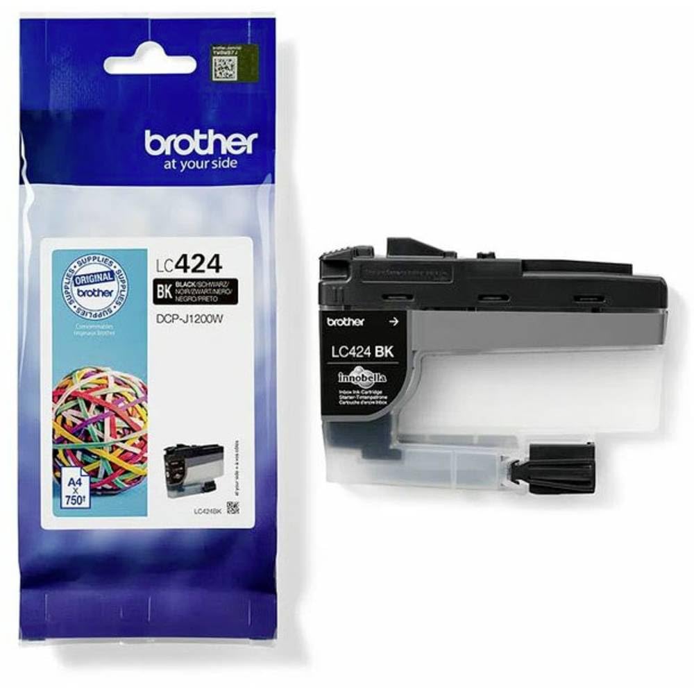Brother LC-424BK Inkjet Cartridge, Black, Single Pack, Standard Yield, includes 1 x Inkjet Cartridge, Brother Genuine Supplies