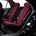 FH GROUP FH-FB050012 Solid Bench Flat Cloth Car Seat Cover , Burgundy / Black - Fit Most Car, Truck, Suv, or Van
