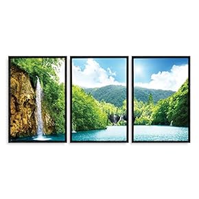 3 Piece Framed Canvas Wall Art for Living Room, Bedroom Scenery Theme Canvas Prints for Home Decoration Ready to Hang - 16"x24"x3 Panels
