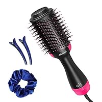 One Step Hair Dryer & Volumizer, Admitrack Hot Air Brush 3-IN-1 Negative Ions Hair Dryer Brush, Electric Blow Dryer Curler and Straightener for All Hair Types