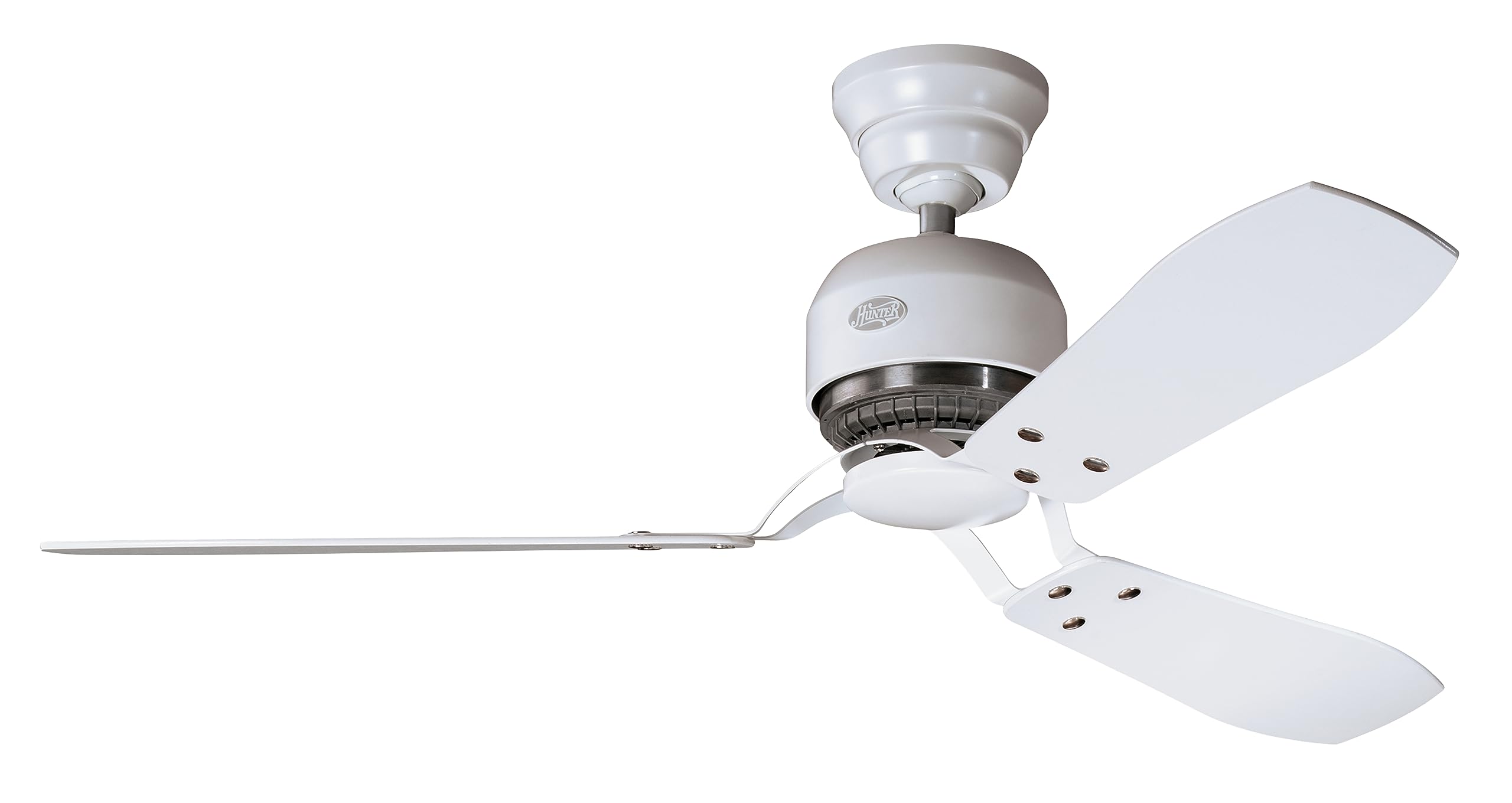 HUNTER FAN Ceiling Fan Industrie II 132 cm Indoor, and Wall control, White, 3 Reversible Blades White and Maple Ideal for Summer or Winter, Model 24547