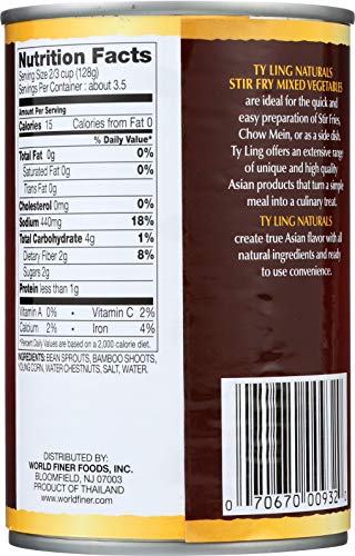 Ty Ling Mixed Chinese Vegetables, 15-Ounce Cans (Pack of 24)