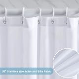 Furlinic Shower Curtain 180x180 cm Polyester Waterproof 12 Hooks White to Brown view 5