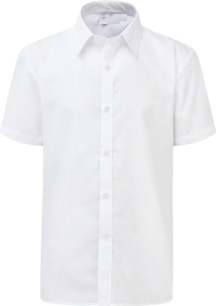 Onlyglobal Boys Short Sleeve Shirt Twin Pack School Uniform White Sky Blue