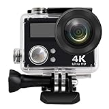 PowMax WW-60 HD 4K WIFI Sports Action Camera Waterproof DV Camcorder with 2 Inch LCD Screen/2.4G Remote Control/2 Batteries/Desktop Charger, Travelling Bag Include Various Practical Accessories