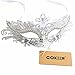 Coxeer Women Masquerade Mask Halloween Mardi Gras Party Mask (White)