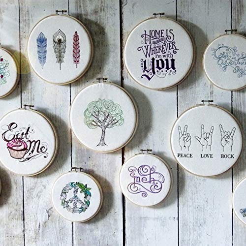 [20 Pack, 3 Inch] Embroidery Hoops, Browill Adjustable Bamboo Circle Cross Stitch Hoop Kit for DIY Arts Crafts Ornaments, Handmade Sewing Home Decorations - Thumbnail 5