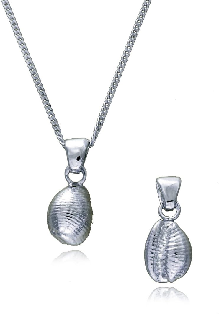 Sterling Silver Cowrie Shell Pendant, Gift Boxed, silver Groatie Buckie by Aquamarine Jewellery