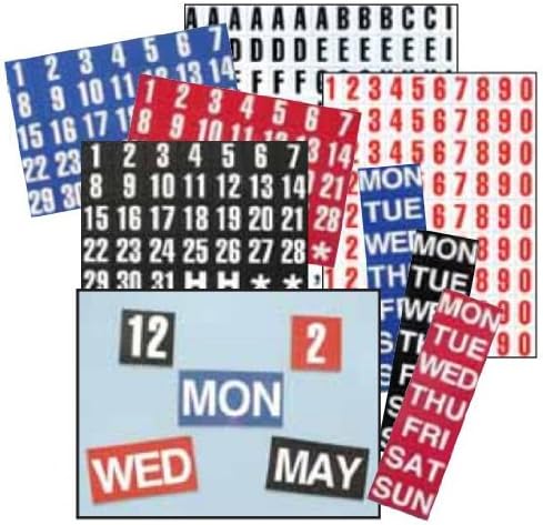 Magna Visual FH-23 1in. H x 2in. W Days of the Week Magnetic Headings - White on Red