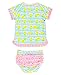 RuffleButts Little Girls Rash Guard 2-Piece Swimsuit Set - Pineapple Print Bikini UPF 50+ Sun Protection - 4T