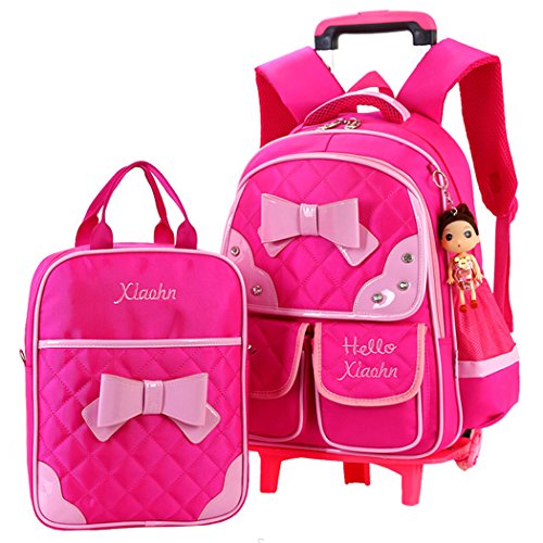 COOFIT 2Pcs School Backpack School Bag Bookbag Cute Knapsack Waterproof Dustproof Bag Rolling Backpack with Lunch Bag