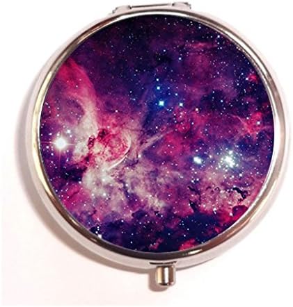 Galaxy Universe Space Custom Round Pill Box Stainless Steel Medicine Tablet Organizer or Coin Purse
