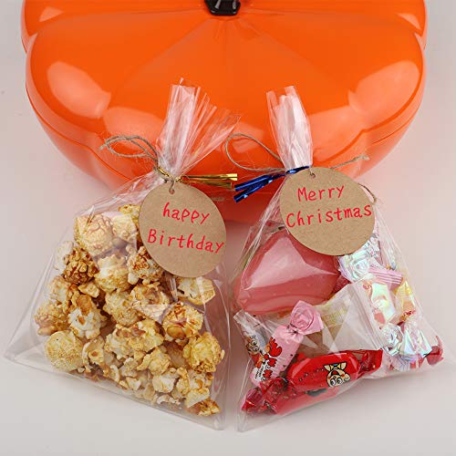 image for suyncyi 200 PCS Cellophane Treat Bags，Clear Candy Bags with 200 Twis