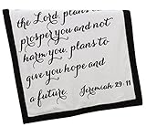 Luxuriously Soft Scripture Throw Baby Blanket | Jeremiah 29:11 | 30x40 inches (Brown)