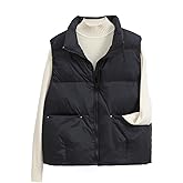 COWOKA Women's Lightweight Casual Thicken Puffer Vest Sleeveless Stand Collar Jacket Coat