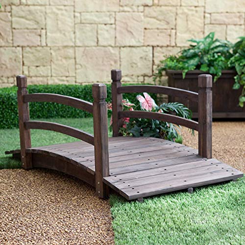 Coral Coast Harrison 4-ft. Wood Garden Bridge - Dark Stain