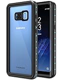 MoKo Compatible with Galaxy S8 Plus Waterproof Case, Shock-Absorbing Bumper Dustproof Submersible Full-Body Case with Built-in Screen Protector Fit with Galaxy S8+ Only, Black + Blue