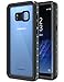 MoKo Samsung Galaxy S8 Plus Waterproof Case, Ultra Protective Case with Built-in Screen Protector Shock-absorbing Bumper Dustproof Submersible Full-body Case for Galaxy S8+ Only, Black + Blue