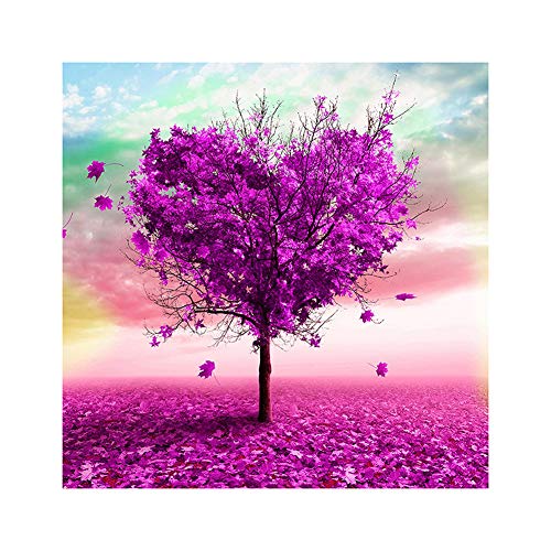 millet16zjh Diamond Painting,35x35cm Love Heart Tree Cross Stitch Craft DIY Full Round Diamond Painting Decor - Thumbnail 4