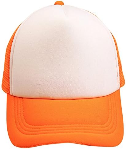 SWPS Cap, Unisex Baseball Cap Boys Girls Color Block Snapback Hip Hop Flat Hat (Orange)