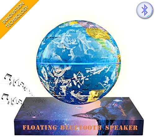COLOCROWN Magnetic Levitation Floating Globe Roating Maglev Globe's Bluetooth Speaker Stereo Led Color Change Lamp for Christmas, Best Gift, Home ,Office ,Desk, Decoration (Blue)