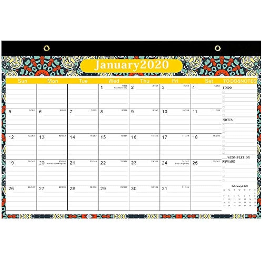DeskCalendar202017 X 11Desk Pad Desktop Monthly Calendars Academic
