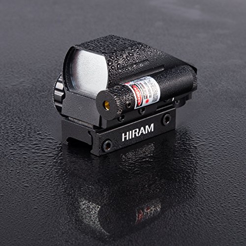 Hiram 1x22x33 Holographic Reflex Scope Sight with 4 Reticles Red and Green Dot with Red Laser - Thumbnail 6