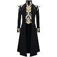 GONSIDA Men's Steampunk Medieval Tailcoat Jacket Victorian Gothic Frock Coat
