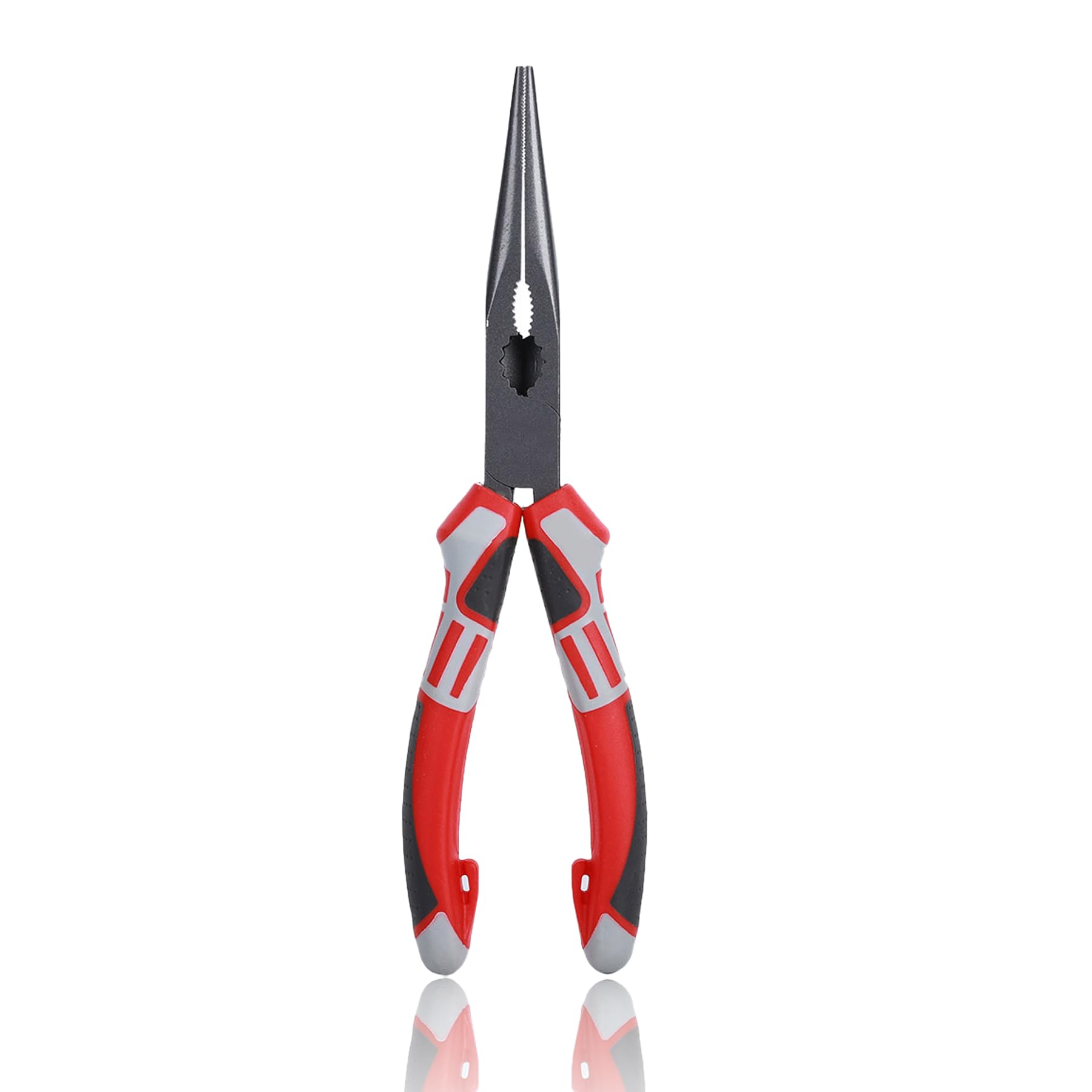 FLEXMAN Long Needle Nose Pliers, Ergonomic Handle Strong Alloy Steel Multifunctional Electrician Wire Cutter 3 Dimensional Carving Integrally Formed