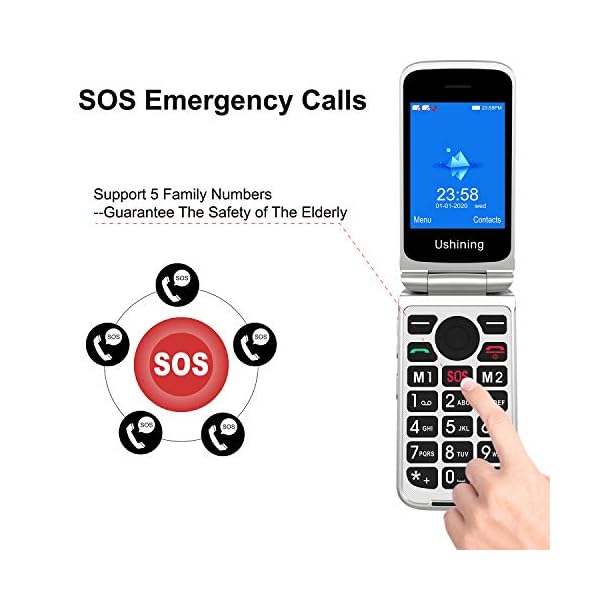 Fllip-Phone-for-Elderly-Dual-Sim-Free-Basic-Mobile-Phone-Unlocked-with-Charge-Dock-Big-Button-Pay-As-You-Go-Mobile-Phones-Easy-to-Use-for-Senior-black ukuu Seniors Mobile phone with 2.8 inch Large Colour Display, Big button and Big Volume Easy to Use for Elderly…