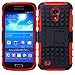 S4 Mini Case, Wisdompro 2 Piece in 1 Dual Layers Heavy Duty Hard Soft Hybrid Rugged Protective Case with Foldable Kickstand for Samsung Galaxy S4 Mini (NOT S4 Fit) - Red and Black