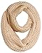 LRKC Women's Thick Knitted Winter Infinity Loop Circle Scarf, Beige