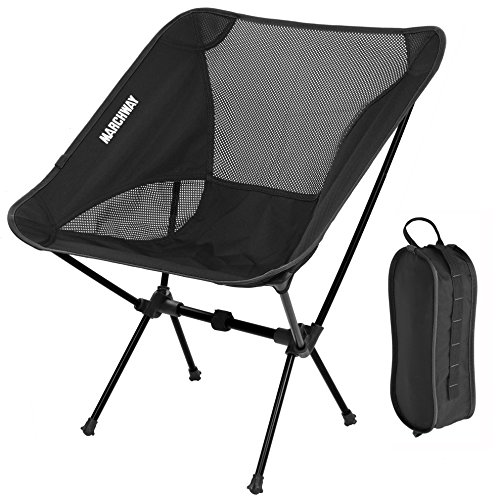 Ultralight Folding Camping Chair, Portable Compact for Outdoor Camp, Travel, Beach, Picnic, Festival, Hiking, Lightweight Backpacking (Black)