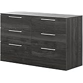 South Shore Step One Essential 6-Drawer Double Dresser, Gray Oak