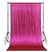 QueenDream 6ftx6ft Fuchsia Sequin Backdrop Sparkly Photography Backdrop for Wedding