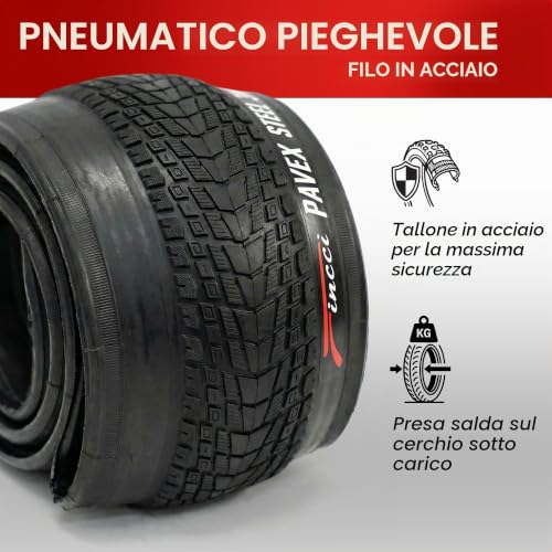 Fincci Pavex Pair of Tyre 20 x 4.0 Fat Bike Puncture-proof – 2 Fat Bike Tyres 20 x 4 Folding Nylon 3 mm 27 TPI 100-406 – for E-Bike, Folding, Urban, City
