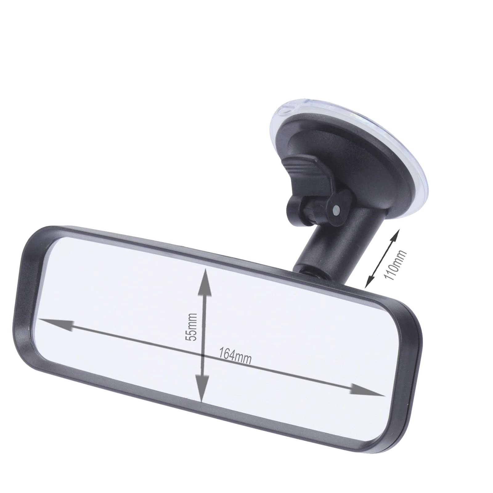 hr-imotion Rear View Mirror with Suction Mount [Designed in Germany | Adjustable | High quality glass] - 10410701