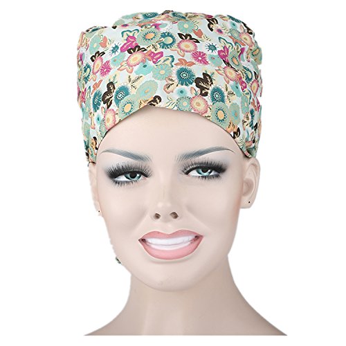 JoyRing four Pack Unisex Adjustable Surgical Hat Scrub Cap with