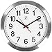 Zoyer Wall Clock 12 Inches - Non Ticking Modern Wall Clocks Battery Operated with Silent Movement, Big Wall Clocks for Living Room, Bedroom, Kitchen- Easy to Read & Use, Silver Rim