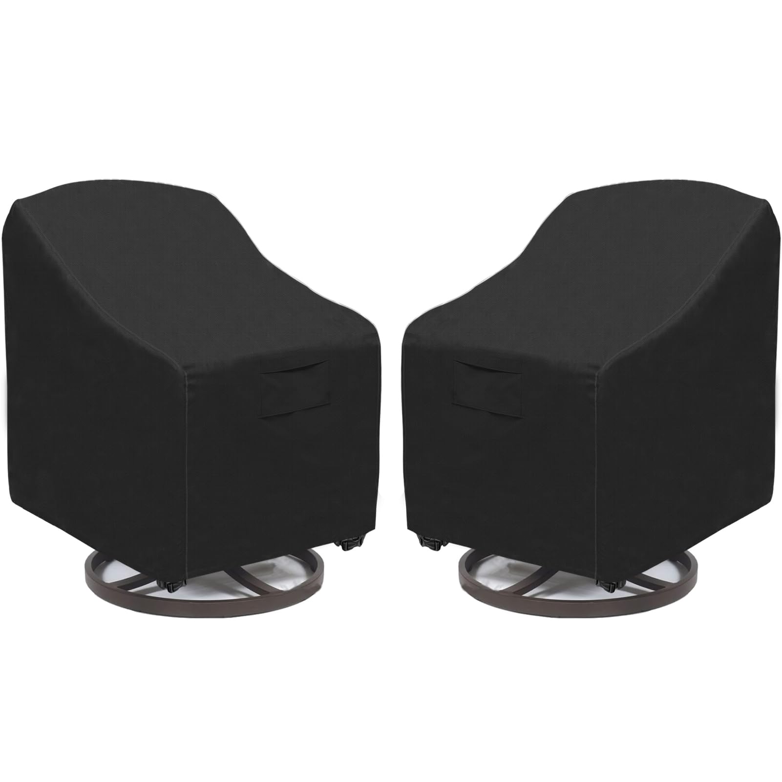 Photo 1 of **USED** Outdoor Swivel Lounge Chair Cover 2 Pack,100% Waterproof Heavy Duty Patio Chair Covers, UV & Tear Resistant (37.5 W x 39.25 D x 38.5 H inches) Patio Furniture Covers 2-Pack Black