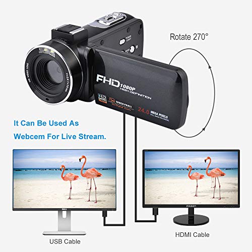 Videocmara-Cmara-de-Video-Full-HD-1080P-CamKing-240MP-16X-Cmara-de-Video-Digital-con-Micrfono-Externo-y-30-Pulgadas-IPS-Pantalla-Tctil-Zoom-Cmara-Digital-Grabadora