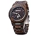 Bewell W065A Lightweight Vintage Wooden Watch Men Quartz Luminous Pointers Wrist Watch (Ebony Wood)