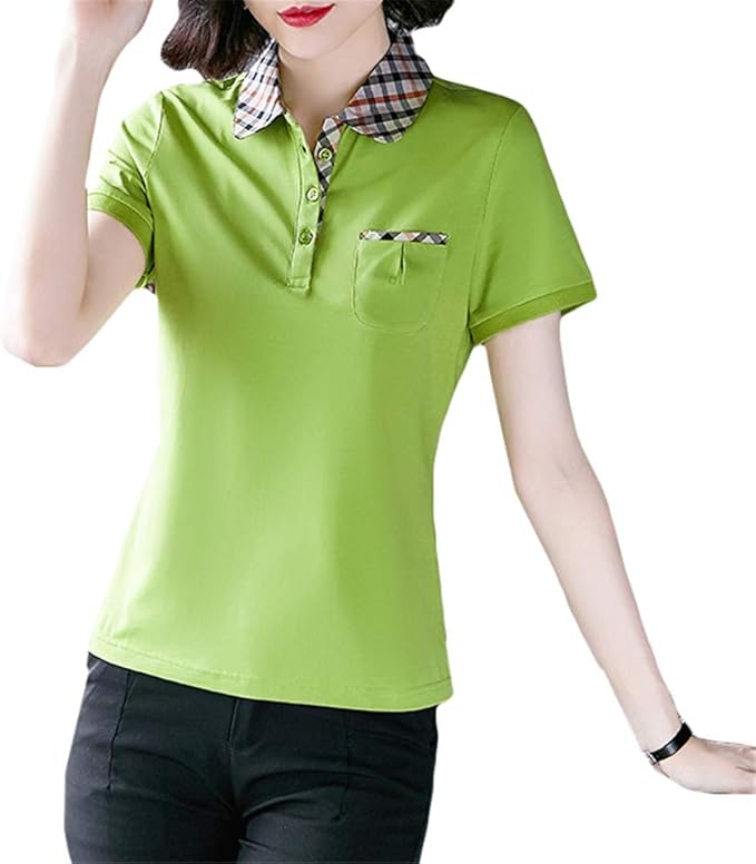 Amazon Ininuk ポロシャツ レディース 短袖 折り襟 シャツ 夏 トップス 細身 可愛い クール 大きいサイズ スポーツ ゴルフウェア カジュアル ファッション オシャレ 吸汗速乾 通気 通勤 ｍ ４ｘｌ ゴルフシャツ 通販
