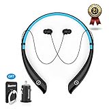 Beemax Bluetooth Headphones HV-930 Wireless Neckband earbuds Sport Headphone Hands-Free Bluetooth V4.1 Stereo Earphones (Black- Blue)