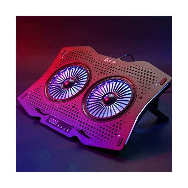 KLIM-Halo-Laptop-Cooling-Stand-with-RGB-backlighting-11-17-Gaming-Laptop-Cooling-Pad-For-Desk-USB-Powered-Fan-Very-Stable-And-Silent-Compatible-Mac-And-PS4-NEW-2021 KLIM Halo + Laptop Cooling Stand with RGB backlighting + 11" - 17" + Gaming Laptop Cooling Pad For Desk + USB Powered Fan + Very Stable And Silent + Compatible Mac And PS4 - NEW 2022