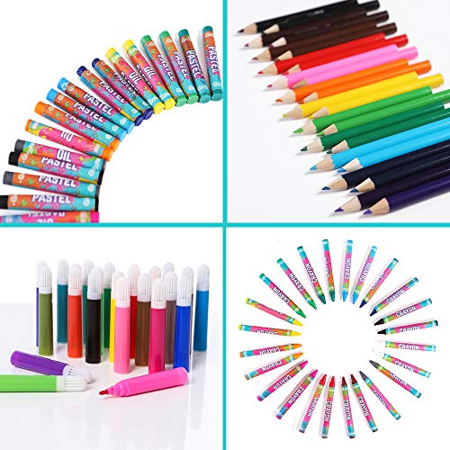 GirlZone: Art Set for Girls, 118 Pieces Arts and Crafts Kit for Kids.